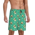 thumbnail image 1 of Daiia Bulldog Puppy Flower Mens Woven Stretch Pajama Short,Short Pajama Pants-Large, 1 of 9