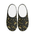 thumbnail image 1 of Daiia Bumblebee Print Women’s Fuzzy Slippers Memory Foam Lightweight House Shoes Cozy Loafer Flannel House Shoes-42/43, 1 of 7