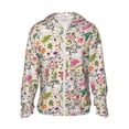 thumbnail image 1 of Daiia Bunny Floral UPF 50+ Sun Protection Hoodie Jacket Lightweight Long Sleeve Sun Shirt for Women Men with Pocket Hiking Outdoor-3X-Large, 1 of 9