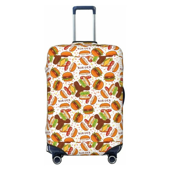 Daiia Burger Luggage Cover, Thickened Washable Travel Luggage Covers, Elastic Unique Baggage Covers for 18-20 inch Luggage-Small