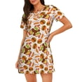 thumbnail image 1 of Daiia Burger Print Women's Nightshirt Soft Nightgowns for Women Short Sleeve dress Short-sleeved Sleepwear, 1 of 6