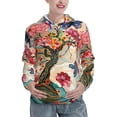 thumbnail image 1 of Daiia Butterflies And Flowers Painting Pattern Women's Fashion Hoodies & Sweatshirts with Kangaroo Pocket Hooded Sweatshirt with Eye-catching Drawstrings-XX-Large, 1 of 7