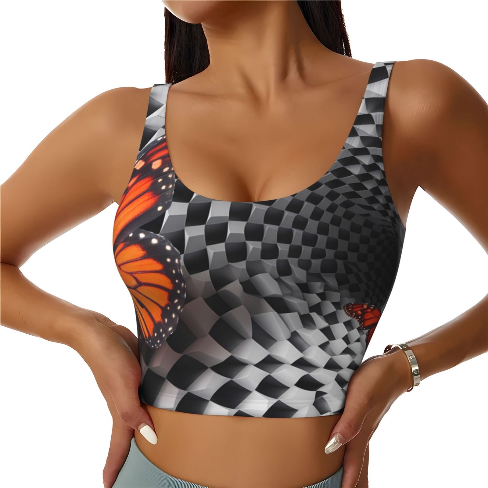 Zigzag Optical illusion Sports Bra
