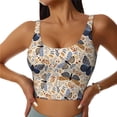 thumbnail image 1 of Daiia Butterflies Printed Women's Sports Bra, Breathable Activewear Bra with U-Back Design and Removable Pads, Comfortable and Supportive for Yoga, Workout-XX-Large, 1 of 8