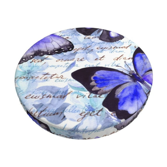 Daiia Butterflies Stool Covers Round,Round Bar Stool Covers Waterproof Bar Chair Covers Washable Stool Cushion Slipcover for 12-14 Inch Chair-13 inch