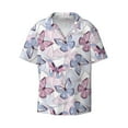 thumbnail image 1 of Daiia Butterflies in Pastel Men's Linen Shirts Short Sleeve Casual Shirts Button Down Shirt for Men Beach Summer Wedding Shirt-Small, 1 of 7