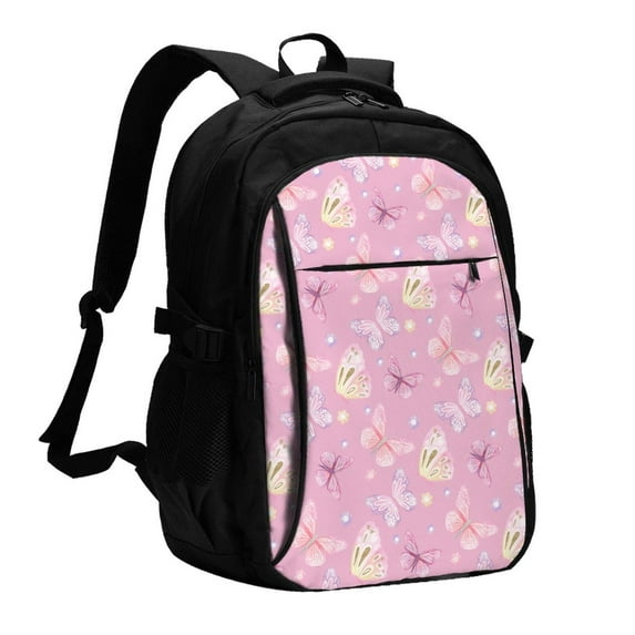 Daiia Butterfly 1 Pattern USB Charging Backpack for Men and Women, Anti-Theft Backpack,Travel Backpack,School Backpack,College Backpack,Laptop Backpack