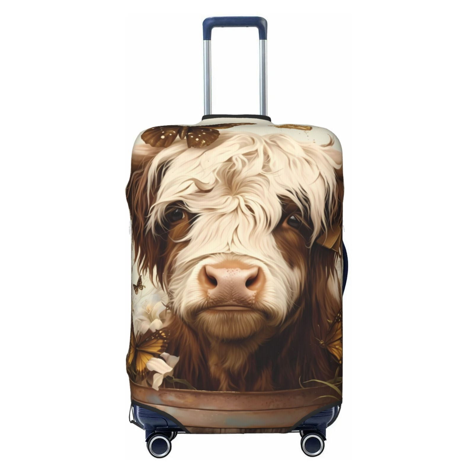 Daiia Butterfly Cow Barrel Luggage Cover, Thickened Washable Travel