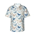 thumbnail image 1 of Daiia Butterfly Hawaiian Shirt for Men Gentle Cotton Regular Short Sleeve Casual-Large, 1 of 9