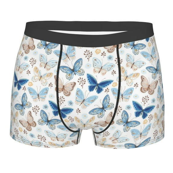 Daiia Butterfly Men's Underwear Boxer Briefs, Cotton Stretch Moisture-Wicking Underwear-XX-Large