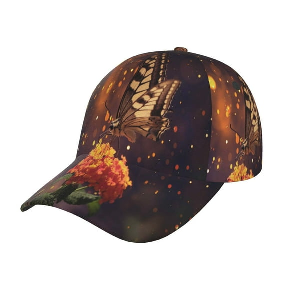 Daiia Butterfly Sitting On A Flower Baseball Cap Men Women Classic Adjustable For Running Workout And Outdoor Activitie All Season Dad Hat Gift