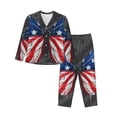 thumbnail image 1 of Daiia Butterfly With USA Flag for Women's Long-Sleeved Pajama Set – Soft & Comfortable Sleepwear Button-Up Pajamas Cozy Lounge Wear-XX-Large, 1 of 7