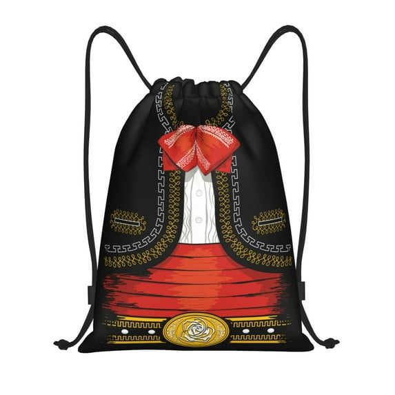 Daiia CHARRO SUIT Pattern Drawstring Backpack, Gym Bag, Lightweight Backpack, Water-Resistant Bag Travel Sports Backpack, Fitness Bag, Yoga Bag-Small