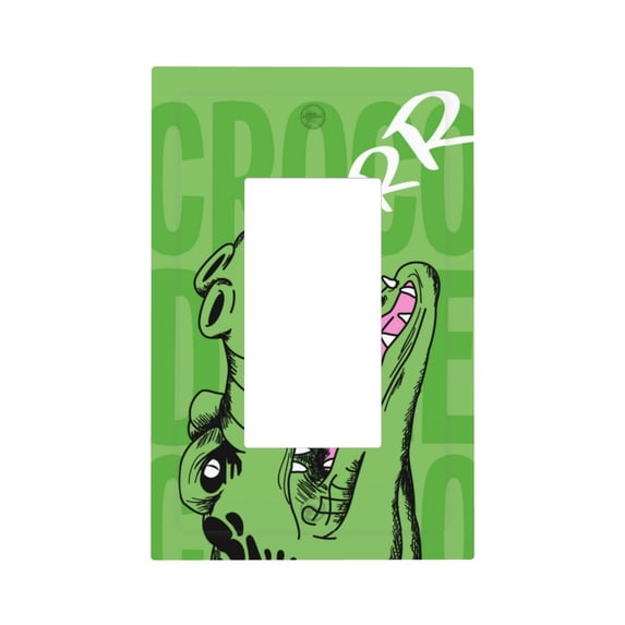 Daiia CROCODILE HEAD Pattern Decorator Wall Plate Child Safe Outlet Cover, Switch and Outlet Covers,Size 1-Gang 5.0" x3.0" , Polycarbonate Thermoplastic-Style U