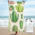 thumbnail image 1 of Daiia Cactus And Succulent Pattern Quick Dry Towel, Super Absorbent Travel Towel with Hanging Loop & Carabiner, Lightweight Compact Fast-Drying Microfiber Towel-31.5"x63", 1 of 8