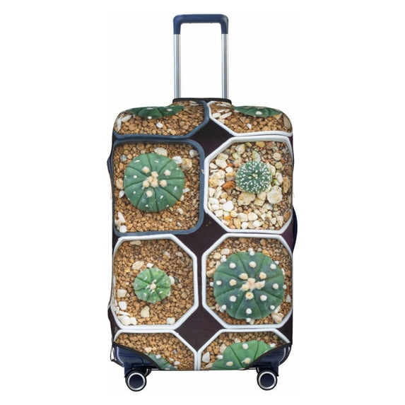 Daiia Cactus Garden Luggage Cover, Thickened Washable Travel Luggage Covers, Elastic Unique Baggage Covers for 18-20 inch Luggage-Large