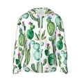 thumbnail image 1 of Daiia Cactus Plants1 UPF 50+ Sun Protection Hoodie Jacket Lightweight Long Sleeve Sun Shirt for Women Men with Pocket Hiking Outdoor-Small, 1 of 9