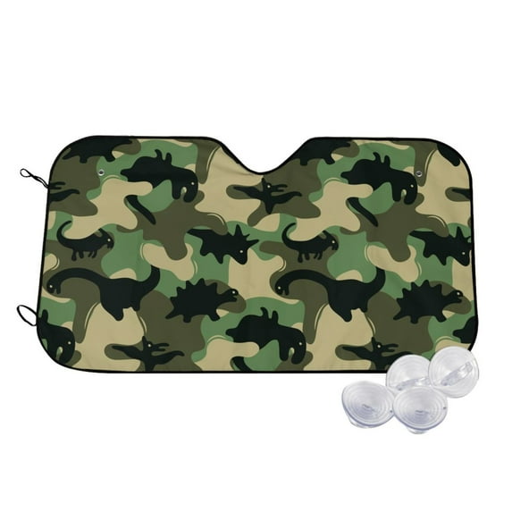 Daiia Camouflage Dinosaur Windshield Sun Shade for Car SUV Truck (Medium ), Car Sun Shade Windshield, Car Shades for Front Windows, Sunshade for Car Windshield