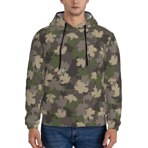 Daiia Camouflage maple for Men's Fashion Hoodies & Sweatshirts with Kangaroo Pocket Hooded Sweatshirt Breathable & Moisture Wicking-Small