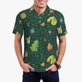 thumbnail image 1 of Daiia Camp In The Forest Pattern Men’s Polo Shirts,Solid Deck Shirt,Classic Fit, Breathable Cotton Polo for Casual and Sport Wear-Small, 1 of 7