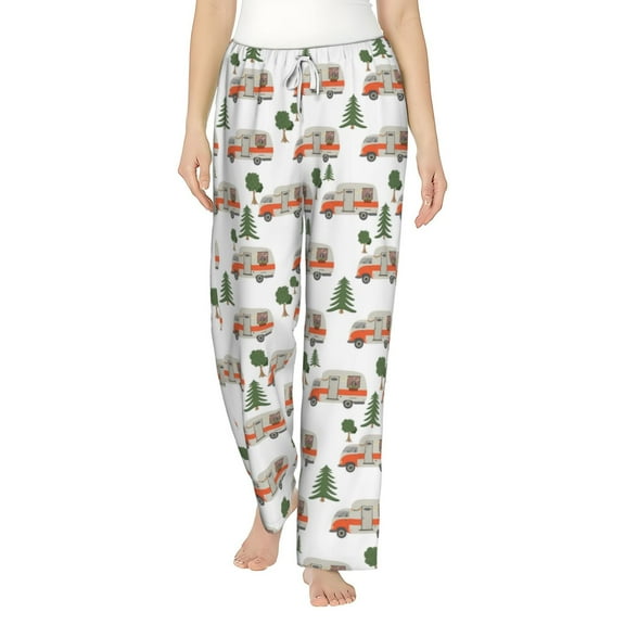 Daiia Camp Van Women's Sleep Pant with Pockets and Drawstring,Pajama Pants-Medium