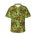 thumbnail image 1 of Daiia Carrot Eggplant Hawaiian Shirt for Men Gentle Cotton Regular Short Sleeve Casual-X-Large, 1 of 9