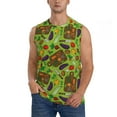 Daiia Carrot Eggplant Printed Men's Tank Tops,Casual Soft Sleeveless
