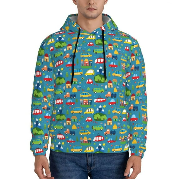 Daiia Cars Transportation for Men's Fashion Hoodies & Sweatshirts with Kangaroo Pocket Hooded Sweatshirt Breathable & Moisture Wicking-Medium