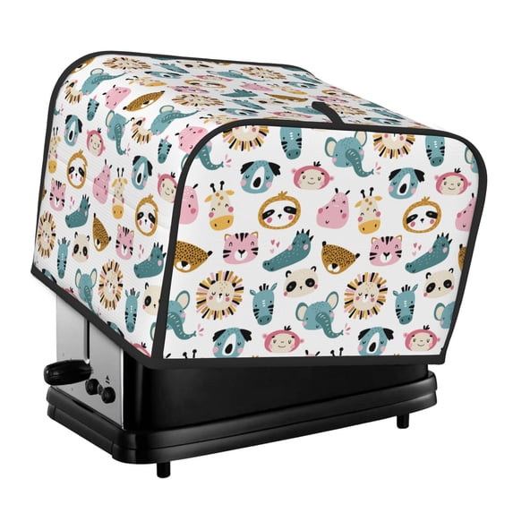 Daiia Cartoon Animals Pattern 4 slice Toaster Cover, Toaster Appliance Dust-proof Cover For Kitchen Small Appliance Dust Cover and Fingerprint Protection