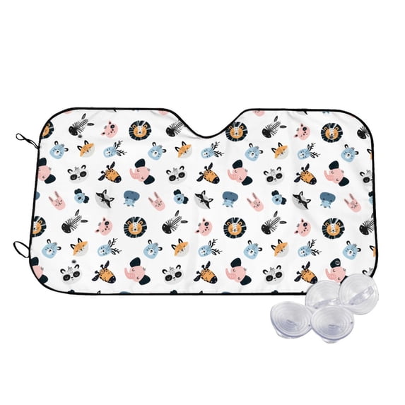 Daiia Cartoon Animals Windshield Sun Shade for Car SUV Truck ( ), Car Sun Shade Windshield, Car Shades for Front Windows, Sunshade for Car Windshield