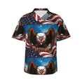 thumbnail image 1 of Daiia Cartoon Bald Eagle USA Hawaiian Shirt for Men Gentle Cotton Regular Short Sleeve Casual-XX-Large, 1 of 9