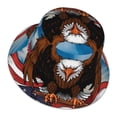 thumbnail image 1 of Daiia Cartoon Bald Eagle USA Pattern Bucket Hat - Trendy Cotton Sun Hat for Beach, Golf, Fishing - Fun Outdoor Vacation Boonie for Men and Women, 1 of 1