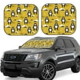 thumbnail image 1 of Daiia Cartoon Bear Yellow 2PCS Car Windshield Sun Shade, Foldable Sun Shield for Car Front Window, Auto Sun Blocker Visor Protector Universal for Truck SUV Pickup-Large, 1 of 7