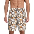 thumbnail image 1 of Daiia Cartoon Cat Pattern Mens Woven Stretch Pajama Short,Short Pajama Pants-XX-Large, 1 of 6