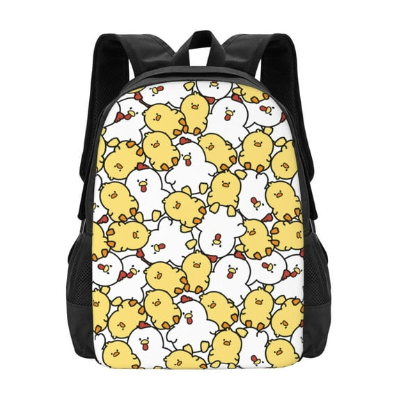 Daiia Cartoon Chicken Backpack for Men and Women -Durable Backpack Large Capacity, Water-Resistant Bag with Adjustable Straps and Laptop Compartment