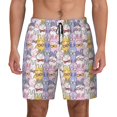 thumbnail image 1 of Daiia Cartoon Colorful Rabbit Mens Swim Trunks Swim Shorts Quick Dry Swim Shorts with Mesh Lining Pockets-Large, 1 of 9