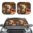thumbnail image 1 of Daiia Cartoon Cooking Cat 2PCS Car Windshield Sun Shade, Foldable Sun Shield for Car Front Window, Auto Sun Blocker Visor Protector Universal for Truck SUV Pickup-Large, 1 of 7