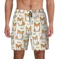 thumbnail image 1 of Daiia Cartoon Corgi Mens Swim Trunks Swim Shorts Quick Dry Swim Shorts with Mesh Lining Pockets-Large, 1 of 9