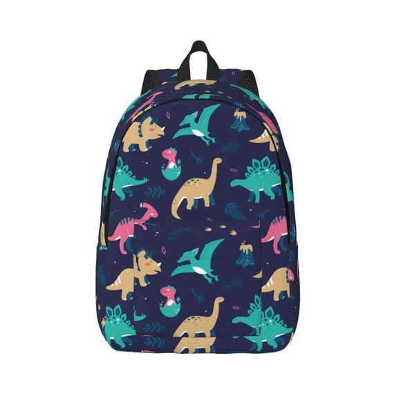 Daiia Cartoon Dinosaur Vintage Canvas Backpack for Men and Women ,Hiking Backpack,Travel Laptop Bag for School,Large Capacity Backpack