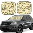 thumbnail image 1 of Daiia Cartoon Dinosaurs 2PCS Car Windshield Sun Shade, Foldable Sun Shield for Car Front Window, Auto Sun Blocker Visor Protector Universal for Truck SUV Pickup-Small, 1 of 7