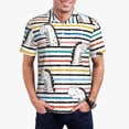 thumbnail image 1 of Daiia Cartoon Dinosaurs Pattern Men’s Polo Shirts,Solid Deck Shirt,Classic Fit, Breathable Cotton Polo for Casual and Sport Wear-Small, 1 of 7