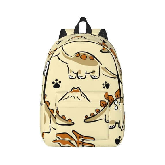 Daiia Cartoon Dinosaurs Vintage Canvas Backpack for Men and Women ,Hiking Backpack,Travel Laptop Bag for School,Large Capacity Backpack