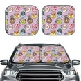 thumbnail image 1 of Daiia Cartoon Donuts 2PCS Car Windshield Sun Shade, Foldable Sun Shield for Car Front Window, Auto Sun Blocker Visor Protector Universal for Truck SUV Pickup-Small, 1 of 7