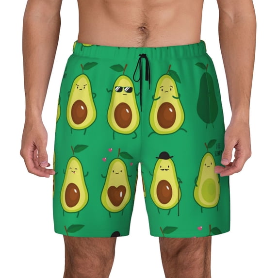 Daiia Cartoon Fruit 1 Mens Swim Trunks Swim Shorts Quick Dry Swim Shorts with Mesh Lining Pockets-3X-Large