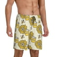 thumbnail image 1 of Daiia Cartoon Honey Pot Bee Sunflower Mens Woven Stretch Pajama Short,Short Pajama Pants-3X-Large, 1 of 9