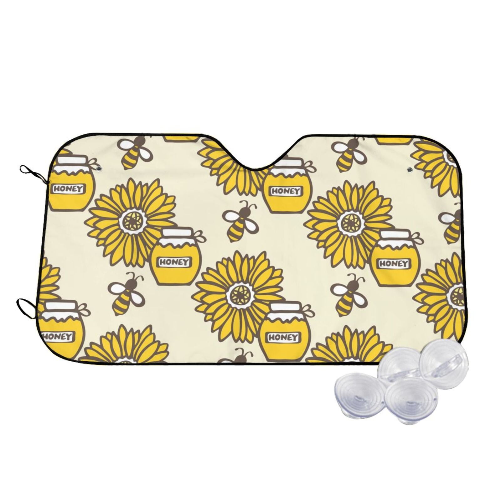Cartoon Sunflower Pattern Print Car Sun Shade