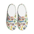 thumbnail image 1 of Daiia Cartoon Labrador Retriever Print Women’s Fuzzy Slippers Memory Foam Lightweight House Shoes Cozy Loafer Flannel House Shoes-35/36, 1 of 7