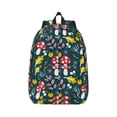 thumbnail image 1 of Daiia Cartoon Leaf Mushroom Red Vintage Canvas Backpack for Men and Women ,Hiking Backpack,Travel Laptop Bag for School,Large Capacity Backpack, 1 of 8