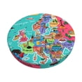 thumbnail image 1 of Daiia Cartoon Map Of Europe Stool Covers Round,Round Bar Stool Covers Waterproof Bar Chair Covers Washable Stool Cushion Slipcover for 12-14 Inch Chair-12 inch, 1 of 7
