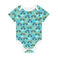 thumbnail image 1 of Daiia Cartoon Monster Truck Printed Unisex-Baby Short Sleeve Onesies Bodysuits Baby Climbing Clothes Soft and Comfortable Romper with Expandable Shoulder Design-3 Months, 1 of 1